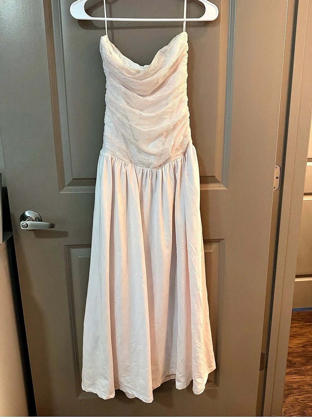 NIA White Lace Strapless Maxi Dress 🤍